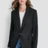 Blazer con costura en zigzag Blazer con costura en zigzag