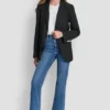 Blazer con costura en zigzag Blazer con costura en zigzag