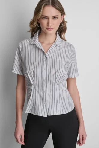 Blusa de popelín a rayas