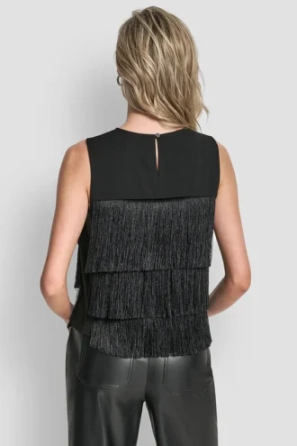 Blusa sin mangas con flecos