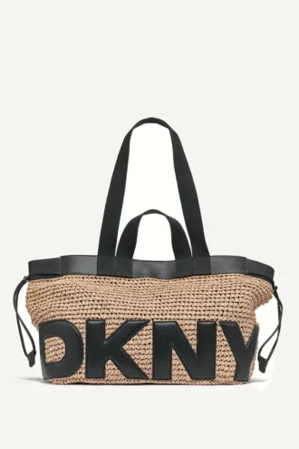 Bolsos Tote de rafia con logotipo Bardot
