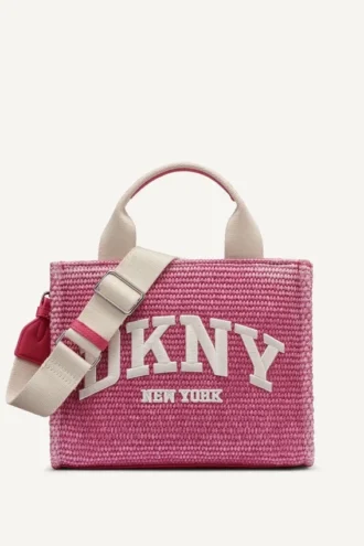 Bolsos Tote pequeños de paja Hadlee con logotipo
