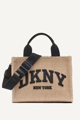 Bolsos Tote pequeños de paja Hadlee con logotipo