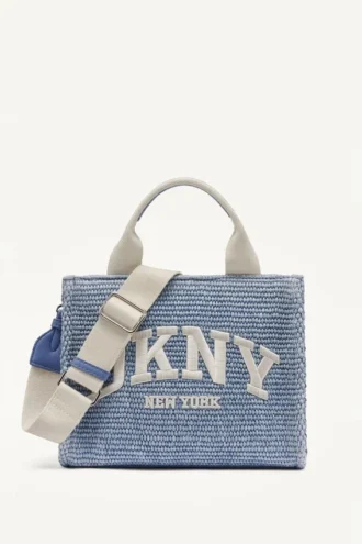 Bolsos Tote pequeños de paja Hadlee con logotipo