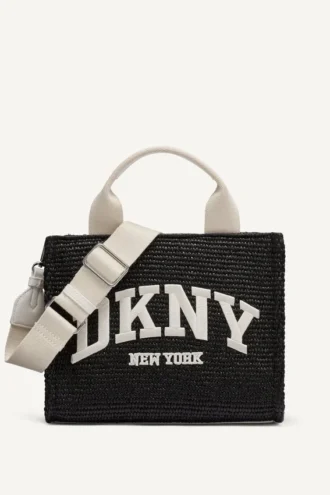 Bolsos Tote pequeños de paja Hadlee con logotipo