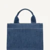 Bolsos Tote pequeños Hadlee con logo en denim Bolsos Tote pequeños Hadlee con logo en denim