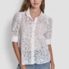Camisa con mangas abullonadas de encaje Camisa con mangas abullonadas de encaje