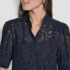 Camisa con mangas abullonadas de encaje Camisa con mangas abullonadas de encaje