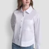 Camisa de popelín con botones de pedrería