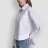 Camisa de popelín con botones de pedrería