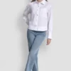 Camisa de popelín con botones de pedrería