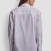 Camisa de popelín de manga larga con botones y pedrería