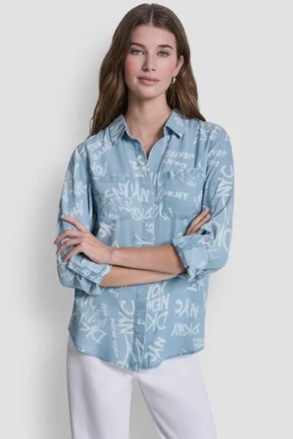 Camisa teñida en prenda con espalda abierta
