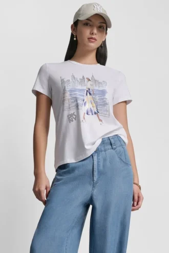 Camiseta con estampado de la Estatua de la Libertad