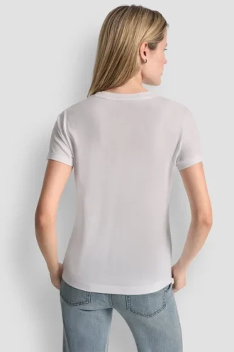 Camiseta con logo apilado y pedrería de DKNY Vaqueros