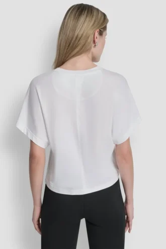 Camiseta con logotipo de cristales