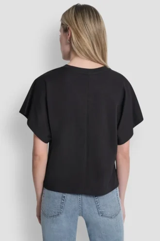 Camiseta con logotipo de cristales
