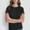 Camiseta con logotipo de ojales superpuestos de DKNY Camiseta con logotipo de ojales superpuestos de DKNY