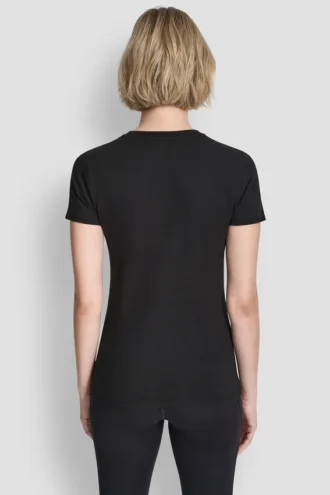 Camiseta con logotipo de triple pedrería