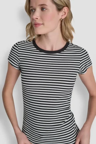 Camiseta de canalé Hudson con logotipo a tono