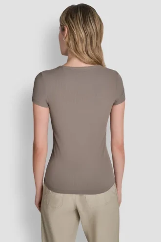 Camiseta de canalé Hudson con logotipo a tono