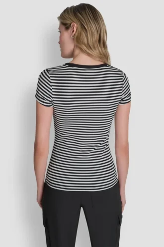 Camiseta de canalé Hudson con logotipo a tono