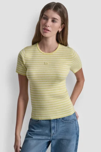 Camiseta de rayas con cuello redondo Camiseta de rayas con cuello redondo