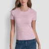 Camiseta de rayas con cuello redondo Camiseta de rayas con cuello redondo