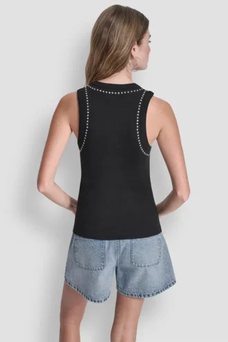 Camiseta de tirantes sin mangas con tachuelas