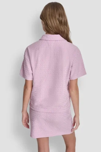Camiseta polo holgada con logo jacquard