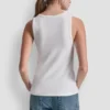 Camiseta sin mangas con cuello en V y pedrería Camiseta sin mangas con cuello en V y pedrería
