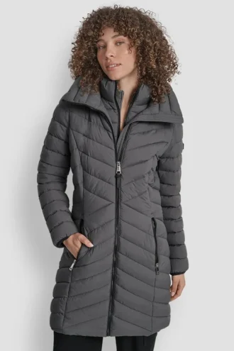 Chaleco largo plegable Abrigos Casual Chaleco largo plegable Abrigos Casual