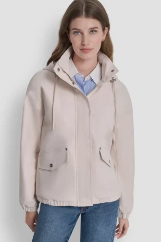 Chaqueta bomber de cuello alto con capucha