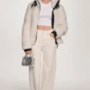 Chaqueta de sherpa con cremallera y cuello con hebillas Chaqueta de sherpa con cremallera y cuello con hebillas