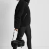 Chaqueta de sherpa con cremallera y cuello con hebillas