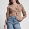 Cárdigan de cuello redondo con punto Tuck
