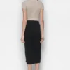 Falda de jersé midi con detalles de cremallera Falda de jersé midi con detalles de cremallera