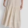 Falda Maxi con volantes y cintura fruncida Falda Maxi con volantes y cintura fruncida