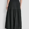 Falda Maxi con volantes y cintura fruncida Falda Maxi con volantes y cintura fruncida