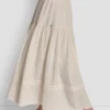 Falda Maxi con volantes y cintura fruncida Falda Maxi con volantes y cintura fruncida