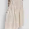 Falda Maxi con volantes y cintura fruncida Falda Maxi con volantes y cintura fruncida