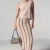 Falda Maxi sin cremallera con detalles de rayas
