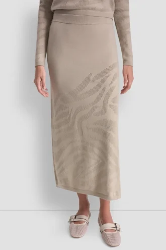 Falda midi de punto zebra
