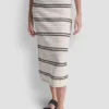 Falda midi de rayas con punto calado Falda midi de rayas con punto calado