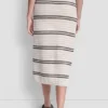 Falda midi de rayas con punto calado Falda midi de rayas con punto calado
