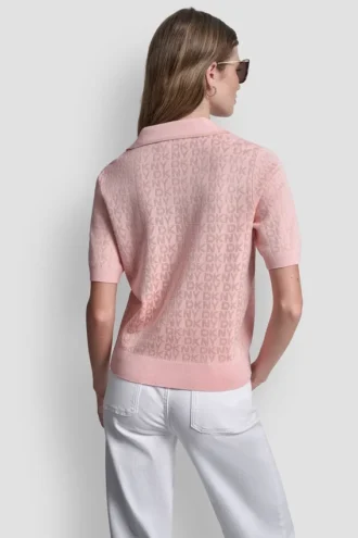 Jerséis con cuello polo y logotipo de pedrería
