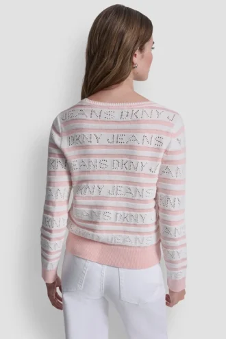 Jerséu de rayas Pointelle con logotipo
