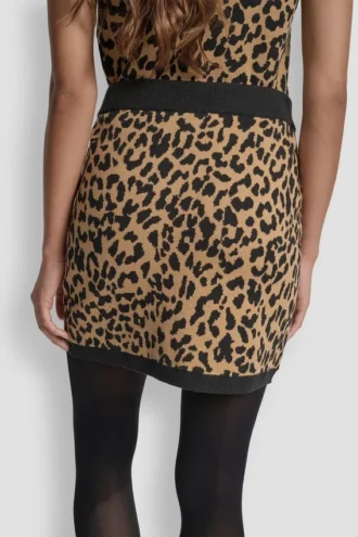 Jerséu mini de jacquard con estampado de leopardo