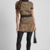 Jerséu mini de jacquard con estampado de leopardo Jerséu mini de jacquard con estampado de leopardo