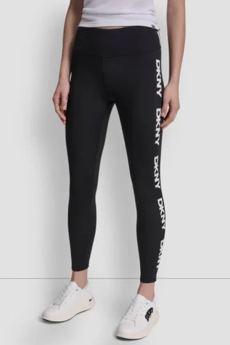 Leggings de talle alto con ribete con el logotipo y largo 7/8